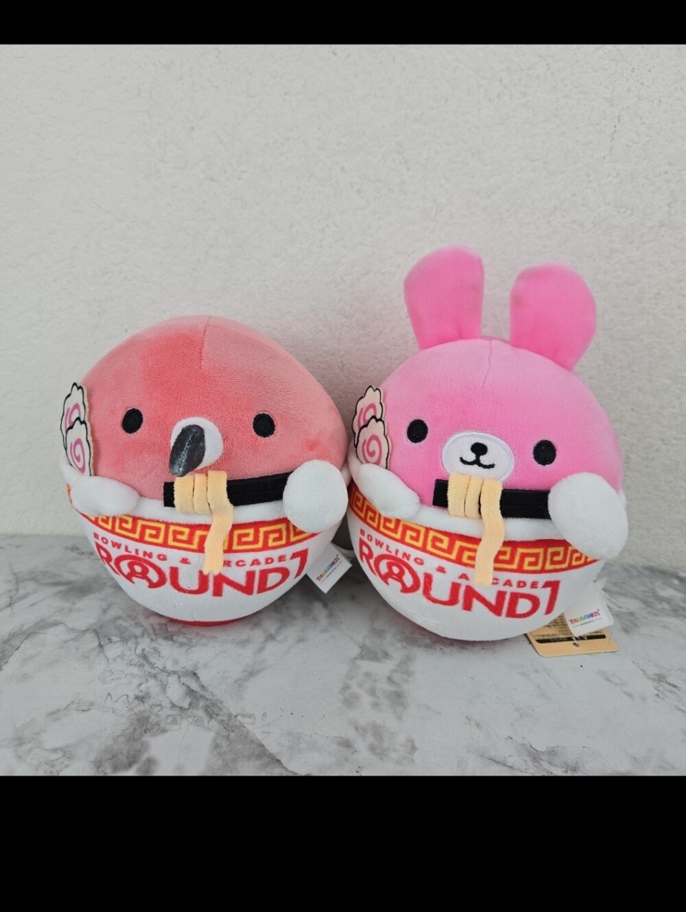Pink Bunny Plush Toy - Cute Pink Ramen Bowl Plush